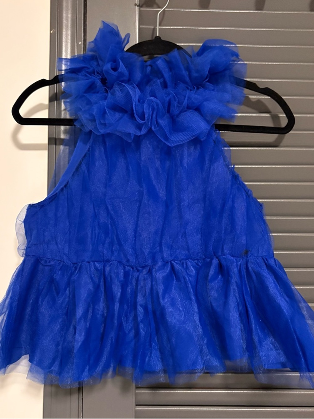 Zara Cobalt Blue Ruffle Top